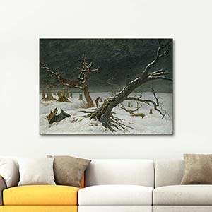 Caspar David Friedrich Winter Landscape With Trees Art Print