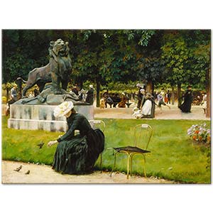 Charles Courtney Curran In The Luxembourg Garden Art Print