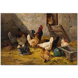 Charles Jacque The Hen Roost Art Print