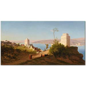 Charles Theodore Frere Promenade by Rumeli Hisari on the Bosphorus Art Print