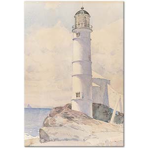 Childe Hassam Lighthouse Isles Of Shoals Art Print