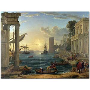 Claude Lorrain Seaport with the Embarkation of the Queen of Sheba Art Print