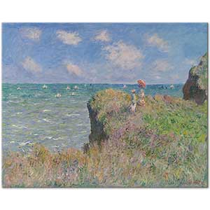 Claude Monet Kayalıklarda Yürüyüş Pourville Kanvas Tablo