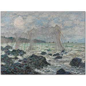 Claude Monet Pourvillede Balık Ağları Kanvas Tablo