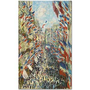 Claude Monet The Rue Montorgueil in Paris Celebration of June 30 Art Print