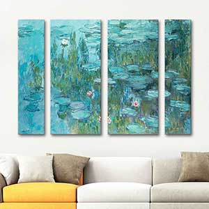 Claude Monet Water Lilies 4 Pieces Canvas Set