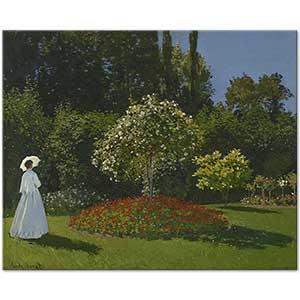 Claude Monet Woman in the Garden Sainte-Adresse Art Print