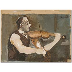 Cyprián Majerník Bullock (Gypsy Fiddler on the Back) Art Print