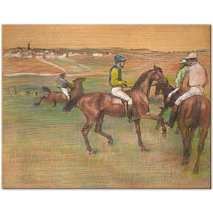 Edgar Degas Jokeyleri İle Yarış Atları Kanvas Tablo