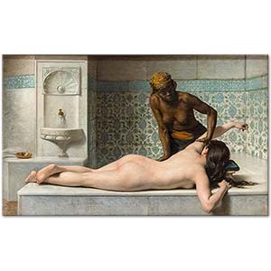 Edouard Debat-Ponsan The Massage Hammam Scene Art Print