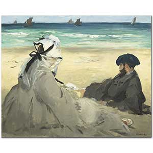 Edouard Manet Kumsalda Kanvas Tablo