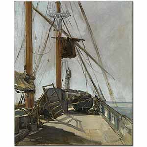 Edouard Manet Gemi Güvertesi Kanvas Tablo