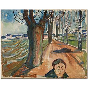 Edvard Munch The Murderer in the Line Art Print