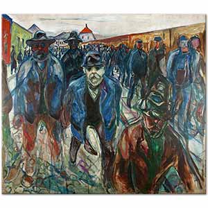 Edvard Munch İşçilerin Evlerine Dönüşü Kanvas Tablo