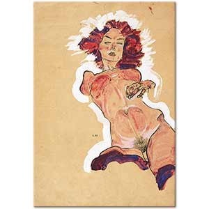 Egon Schiele Kadın Nü Kanvas Tablo