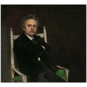 Eilif Peterssen Portrait of the Composer Edvard Grieg Art Print