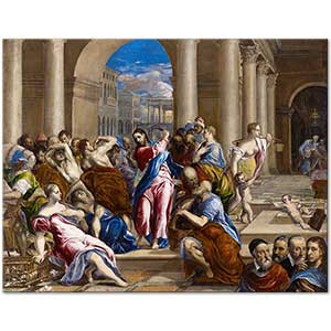 El Greco Sarrafların Tapınaktan Kovuluşu Kanvas Tablo