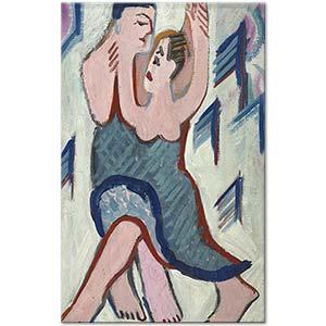 Ernst Ludwig Kirchner Karda Dans Eden Çift Kanvas Tablo