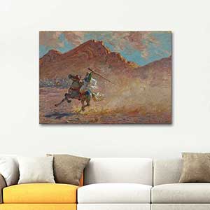Etienne Dinet Young Rider with Rifle Art Print