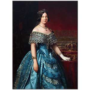 Federico de Madrazo İspanya Kraliçesi II. Isabel Kanvas Tablo