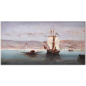 Ferdinand Bonheur Sahil Manzarası Venedik Kanvas Tablo