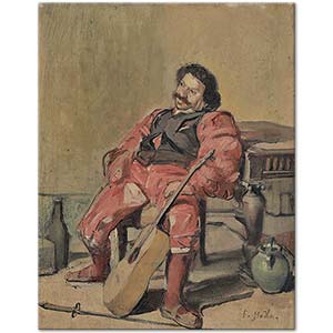 Ferdinand Hodler Sitting Man With Guitar Art Print