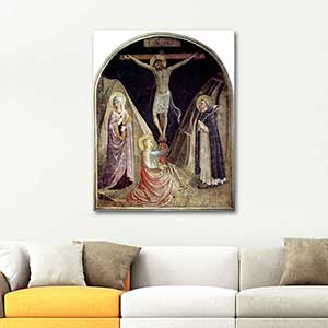 Fra Angelico Çarmıha Geriliş Meryem ve Maria Magdalena Kanvas Tablo