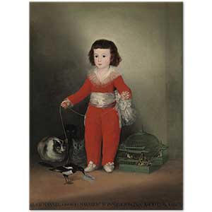 Francisco de Goya Kırmızı Elbiseli Çocuk Kanvas Tablo