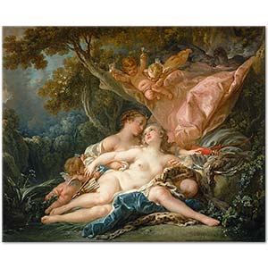 François Boucher Diana Jüpiter ve Su Perisi Callisto Kanvas Tablo