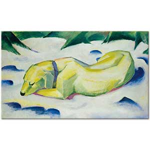 Franz Marc Dog Lying in the Snow Art Print