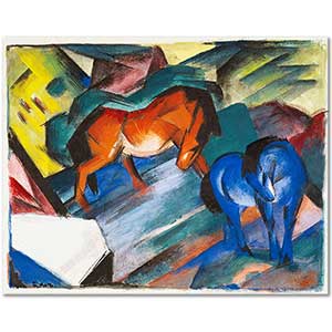 Franz Marc Kırmızı ve Mavi At Kanvas Tablo