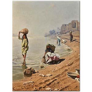 Franz Xaver Kosler Water Carriers On The Nile Art Print