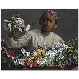 Frédéric Bazille Young Woman with Peonies Art Print