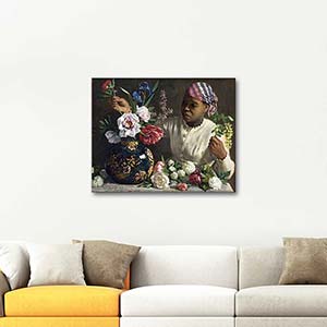 Frederic Bazille Black Woman with Peonies Art Print