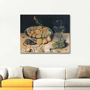 Georg Flegel Still Life with Wine and Confectionery Art Print