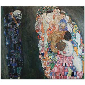 Gustav Klimt Ölüm ve Yaşam Kanvas Tablo