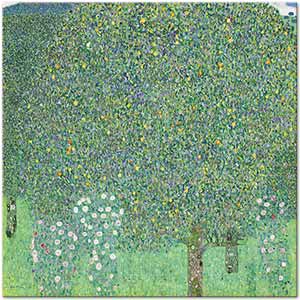 Gustav Klimt Rosebushes Under The Trees Art Print