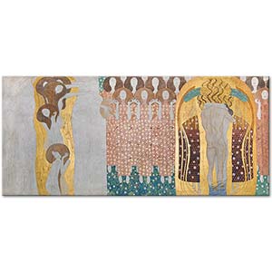 Gustav Klimt Beethoven Freski Panel 8 Kanvas Tablo