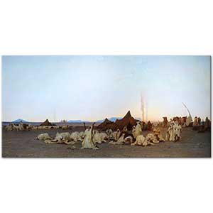 Gustave Achille Guillaumet Evening Prayer in the Sahara Art Print