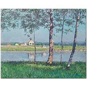 Gustave Caillebotte Shore of the Seine at Petit Gennevilliers Art Print
