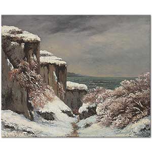 Gustave Courbet Kar Altında Falezler Kanvas Tablo