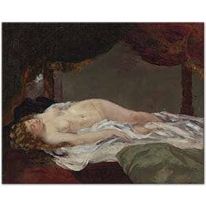 Gustave Courbet Uyuyan Kadın Kanvas Tablo