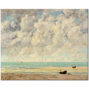 Gustave Courbet Sakin Deniz Kanvas Tablo