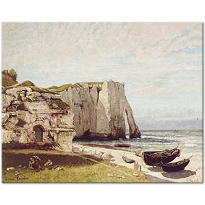 Gustave Courbet Etreta Sahili Kanvas Tablo