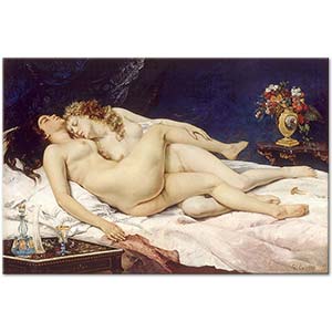 Gustave Courbet Uyuyanlar Kanvas Tablo