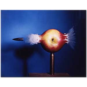 Harold Eugene Edgerton Bullet Through Apple Art Print