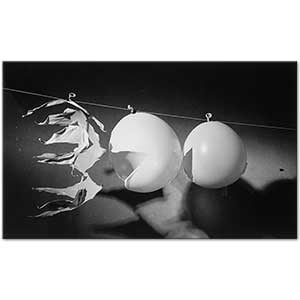 Harold Eugene Edgerton Bullet Through Three Balloons Art Print