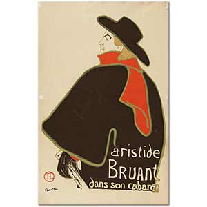 Henri de Toulouse-Lautrec Aristide Bruantın Kabare Afişi Kanvas Tablo