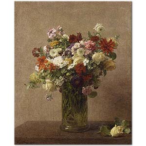 Henri Fantin-Latour Normandiya Çiçekleri Kanvas Tablo