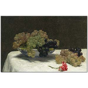 Henri Fantin Latour Still Life With Grapes And Carnation Art Print